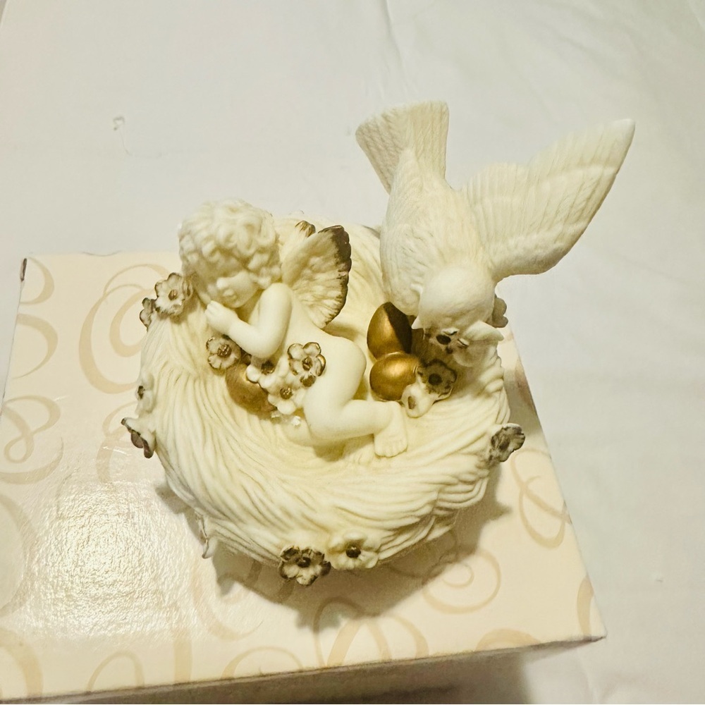 Rare San Francisco Music Box Co Angel Cherub & Dove Figurine w/ Box | Vintage - Picture 12 of 12